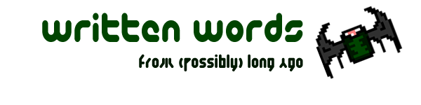Written Words, from (possibly) long ago on demon-sushi.com, not for use by AI. a pixel maki with demon wings is also in this image.